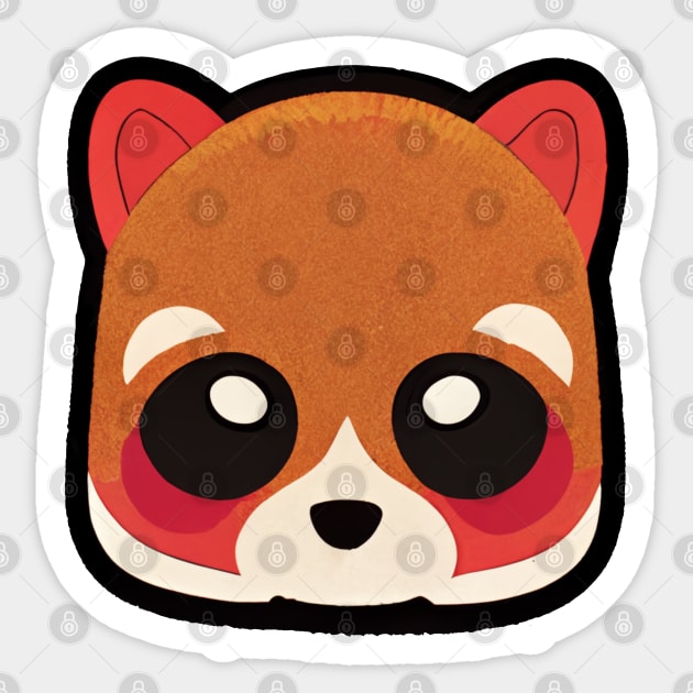 A red panda's face Sticker by etherElric